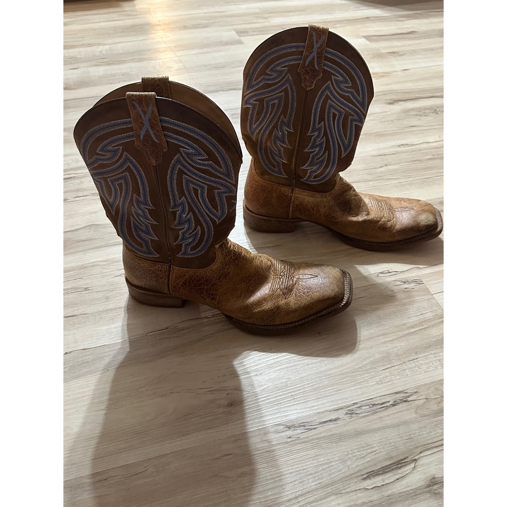 Twisted X‎ Men's 12" Rancher Square Toe Boots in Peanut and Blue